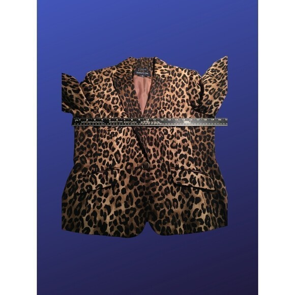 JONES NEW YORK SilkyBlazer Jacket, TAN/BROWN/BLACK Leopard Print, Size 12P, NWOT - Picture 4 of 8